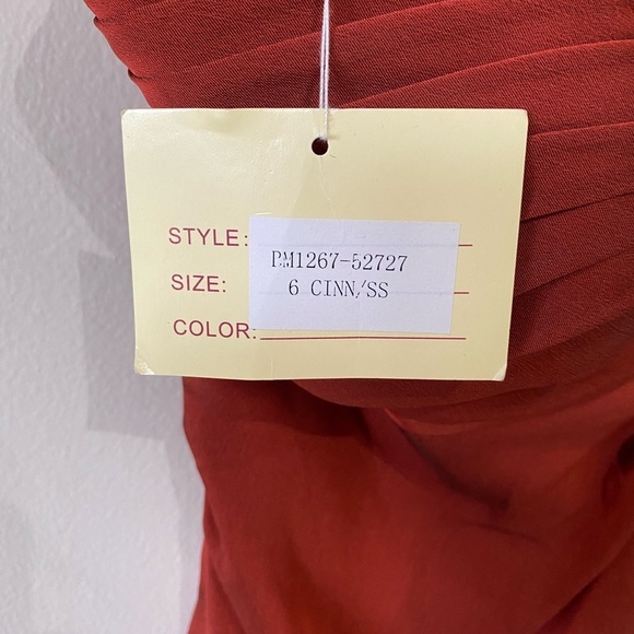 NWT Orange Rust Colored Short Bridesmaid Dress - Picture 6 of 10